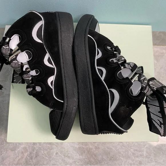 Lanvin Black and White Kids Sneakers - Picture 4 of 6